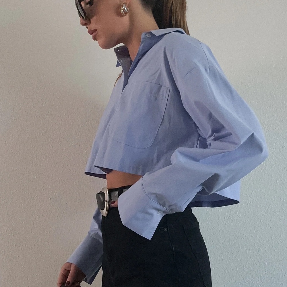 Zara’s Oversized Cropped Shirt Size XS Like New